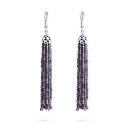 Серьги-кисти из иолита короткие