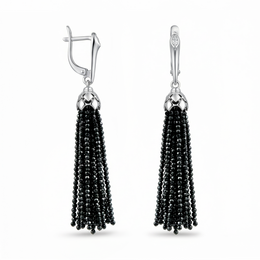 Серьги-кисти из марказита короткие