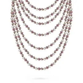 Нить намотка  из коричневого жемчуга 6 мм, пирита и бусин Swarovski в золоте (пр.жемчуг 6 мм, пирит юв.огр. 2 мм, бусины Swarovski, Au - 0,78 гр, Ag - 0,16 гр)