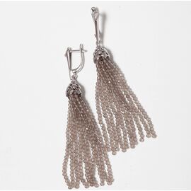 Серьги-кисти из раухтопаза короткие