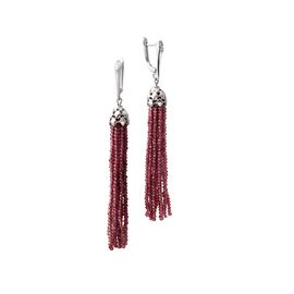Серьги-кисти из граната короткие