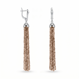 Серьги-кисти из раухтопаза