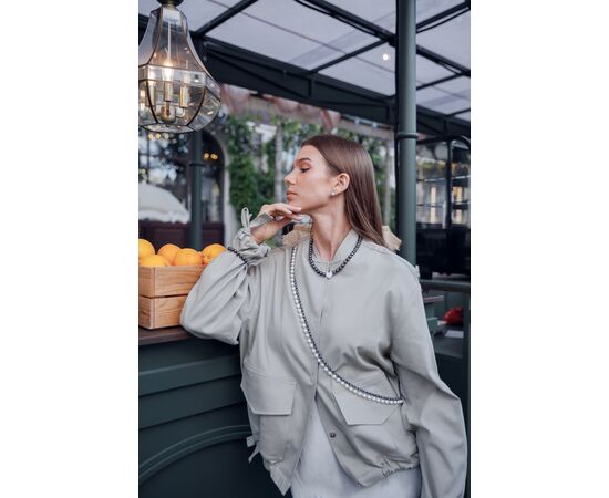 Нить из жемчуга 9 мм и топаза, 120 см