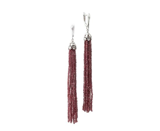 Серьги-кисти из граната