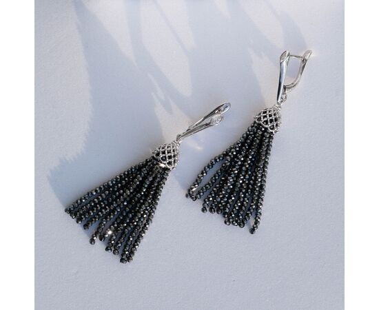 Серьги-кисти из марказита короткие