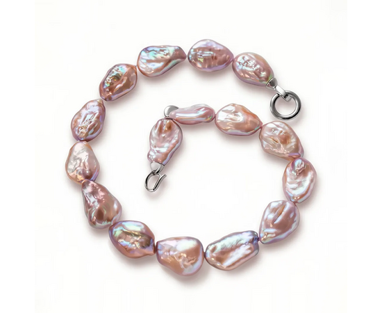 Ожерелье из цветного барочого жемчуга, 45 см