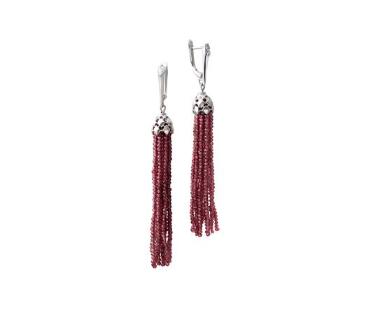 Серьги-кисти из граната короткие