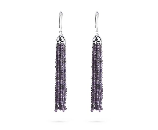 Серьги-кисти с иолитом короткие