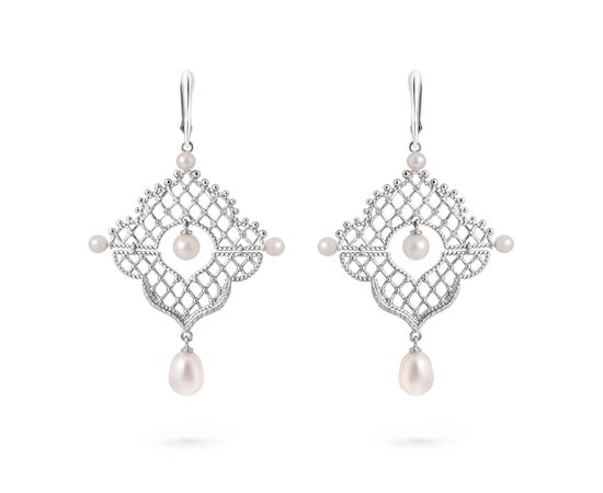 Серьги Кокошники с жемчугом 4,5 - 9 мм